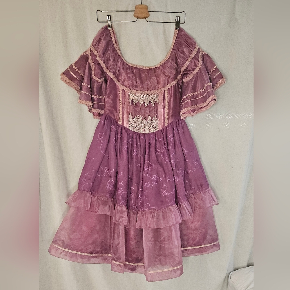 LA Sandra Kid's Inc Pink regency style Formal Costume Dress Sz Child 8